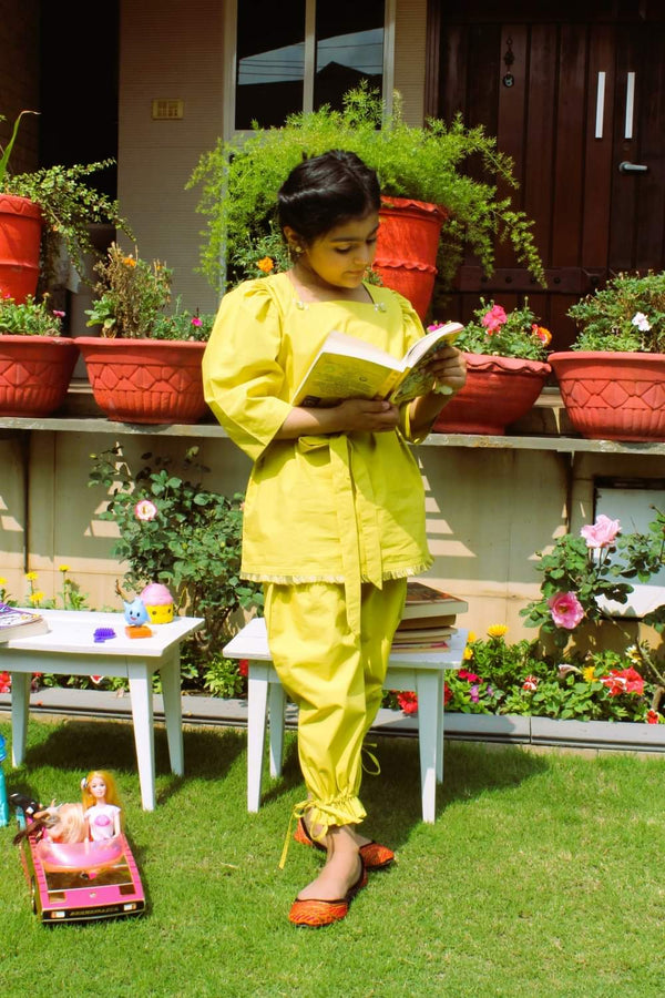 Girls 2 Piece Suit Yellow