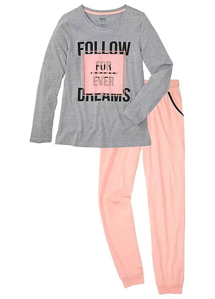 BPC Bonprix – Sporty Pajamas With Long Sleeves Pink