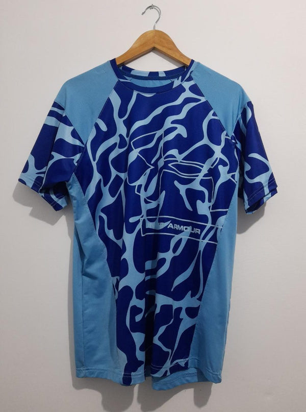 UA Men's Short Sleeve T Shirt Blue Camouflage